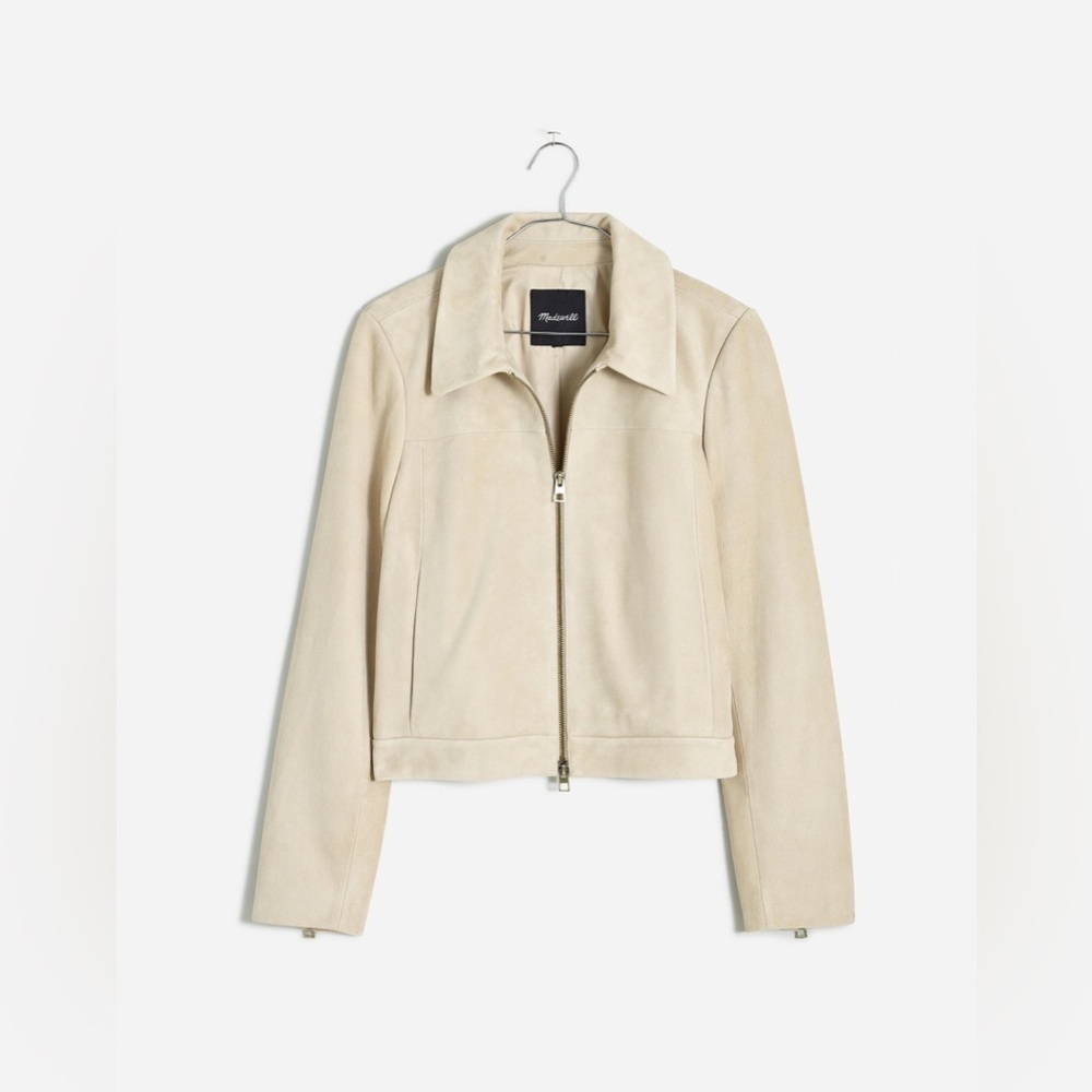 Madewell Shrunken Zip-Front Jacket in Suede NO887 - Picture 5 of 7